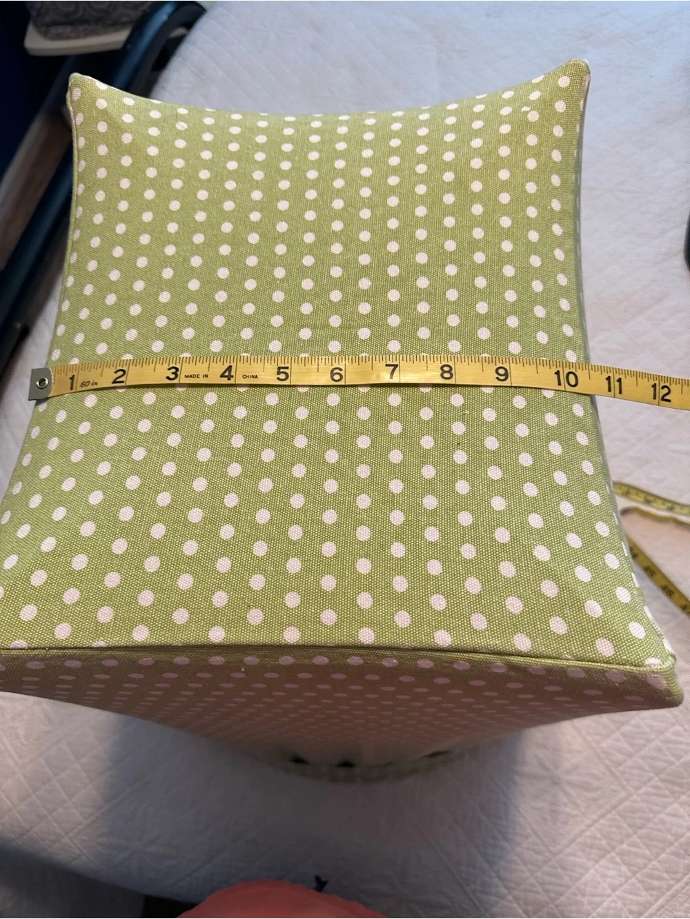 Pottery Barn Kids | Green Polka Dot Fabric Storage Bin